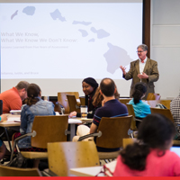 Bruce Umbaugh kicked off the 2018 Collaboratory.