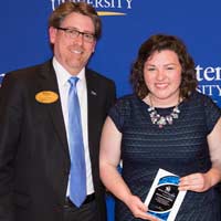 Associate dean of Students John Buck with 2015 Walker Award recipient Brooke Vonderheide Walker Award for Leadership 2015