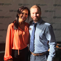 Webster Ocala director Michael Fallon with keynote speaker Ellen Latham