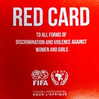 The logo for the ARDN and FIFA Red Card Campaign