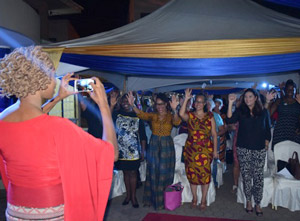 Webster Ghana - NAWA event NAWA guests network after the panel discussion at Webster's Ghana campus.