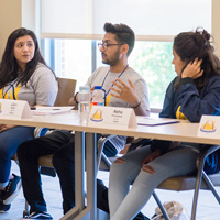Students discuss themes at the Global Student Leadership Summit