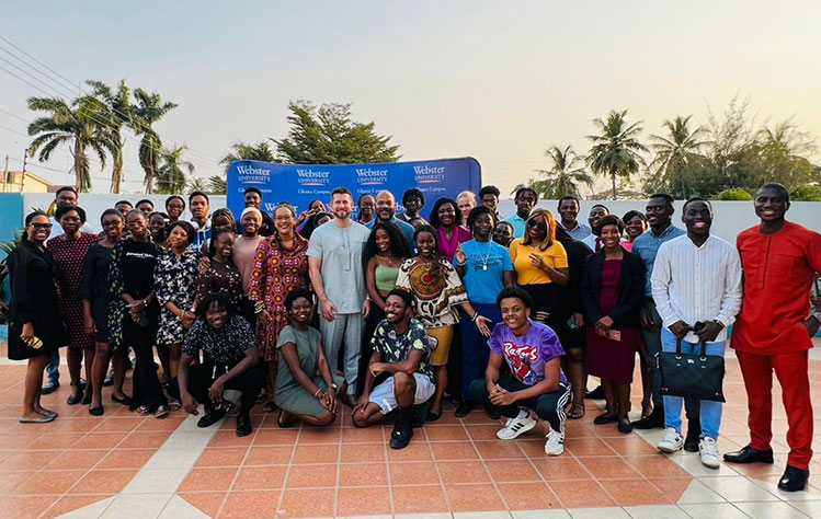 Ryan Guffey and Greg Malone with students & staff of Webster Ghana