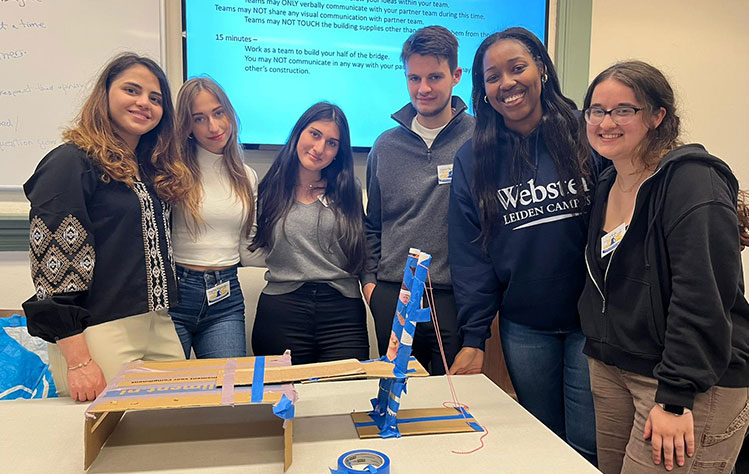 Students after a team-building activity at the Global Student Leadership Summit.