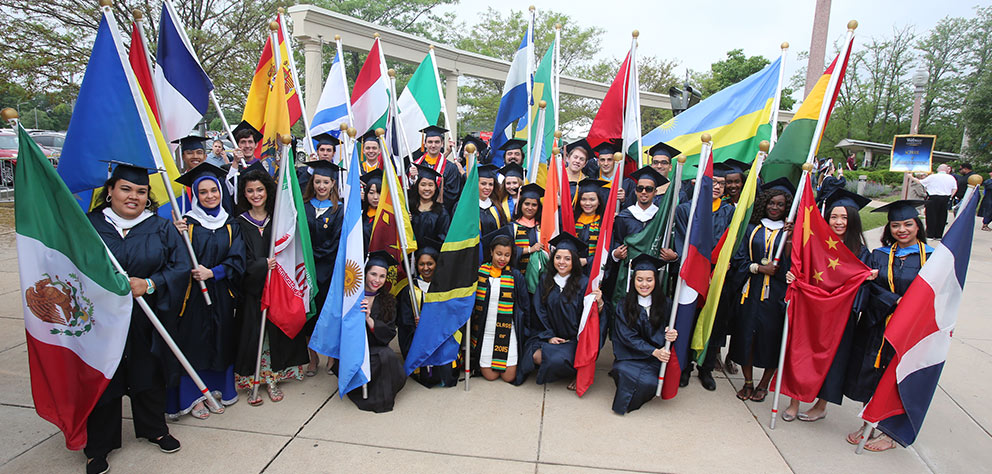 International students at commencement