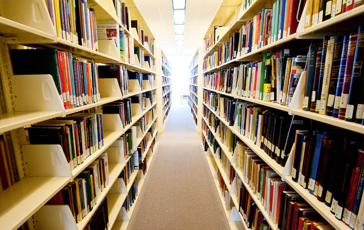 Shelves in the University Library