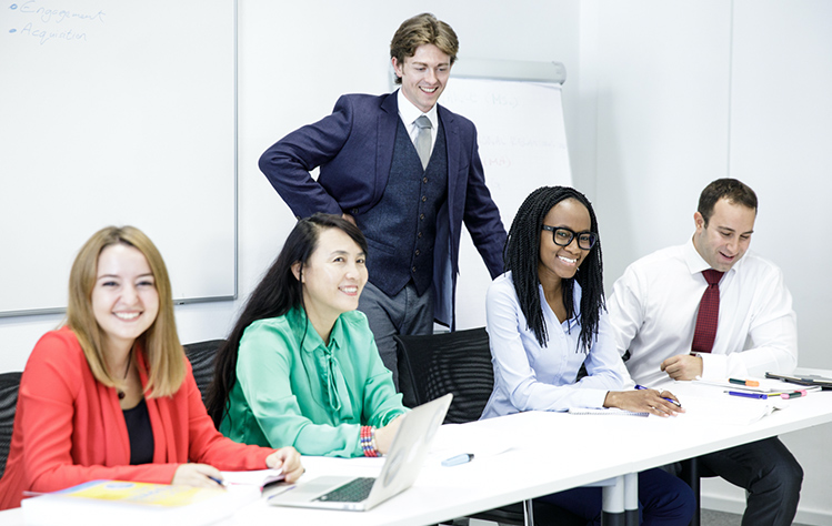 Webster Vienna professor with students