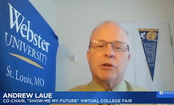 Andrew Laue speaking virtually on KMOV