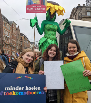 Webster students at the march in Amsterdam