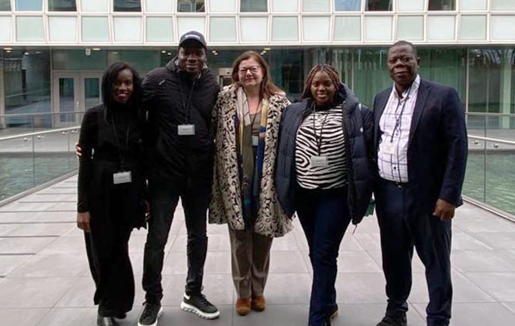 Nives Rumenjak and her Research Methods and Perspectives graduate students in front of the ICC building on Jan. 27