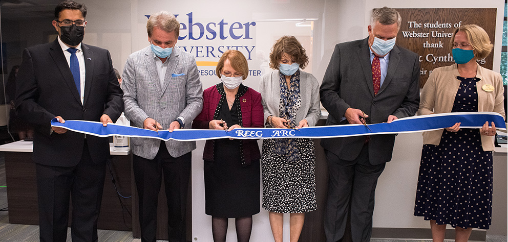 Webster leaders cut the ribbon on the expanded Reeg ARC