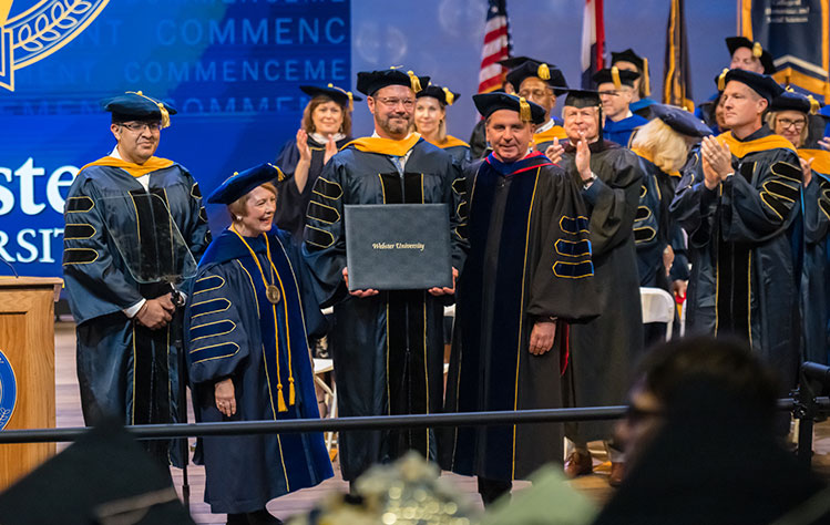 Vogel is presented with his honorary Doctor of Arts Degree.