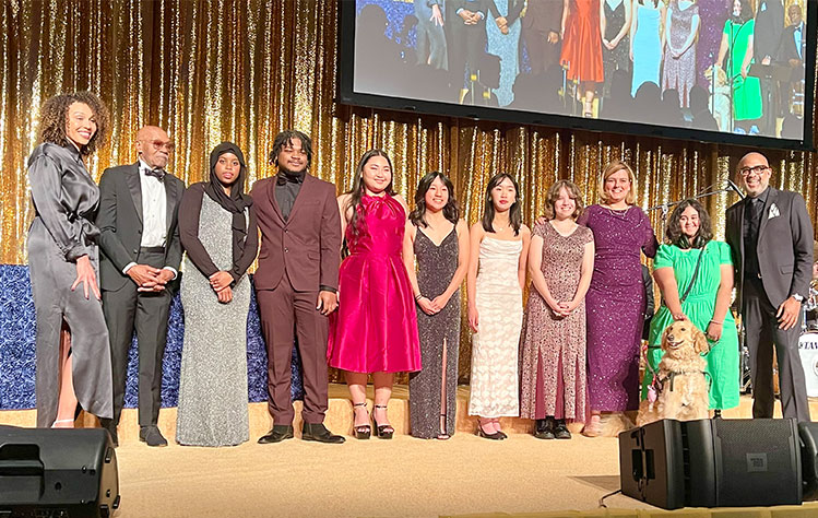 Webster University Suggs Scholars with St. Louis American Leaders, Alexis-Boyer Meyerman, AVP of undergraduate enrollment at Webster, and Flewellen.