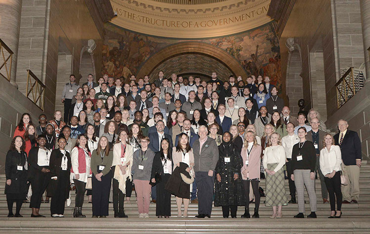 Students who participated in the Governor's Leadership Forum with Gov. Parson