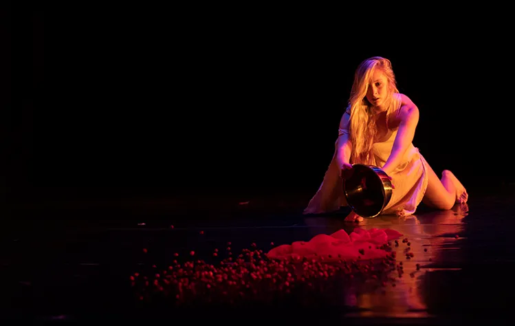 Abbi LeBaube performs Flush of Roseate Blossom at Webster's BFA Choreographic Concert in November 2022.