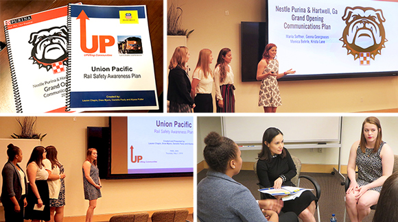 PR capstone class Students presented their PR campaigns at the conclusion of the capstone class