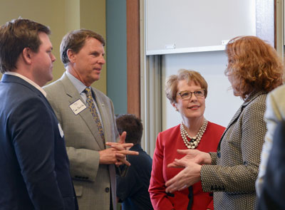 Tunstall at Contemporary Conversations Tunstall's visit also provided an opportunity to meet representatives of banking and financial services industries to discuss developments in e-commerce and consumer protection.