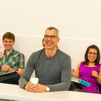 Jerry Mitchell with students Jerry Mitchell visits Webster students in 2013
