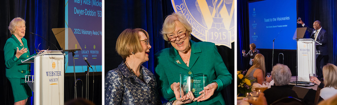 After Dwyer-Dobbin shared reflections upon receiving the Visionary Award, board of trustees member Mark Darrell led a toast to both Visionary Award honorees.