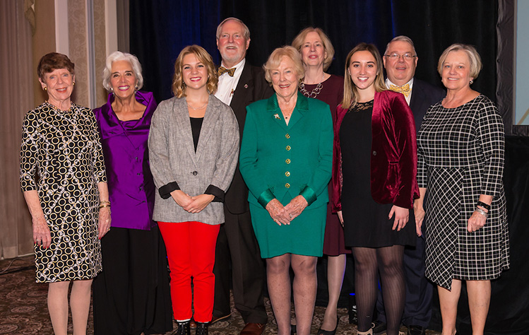 Dwyer-Dobbin with friends, university leaders and scholarship recipients