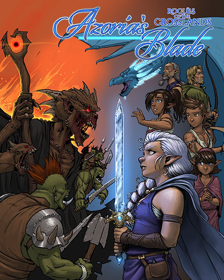 Colorful cover art of Azoria's Blade.