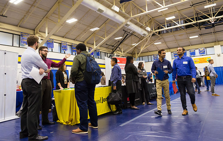 Photo taken during Webster University's spring career fair.