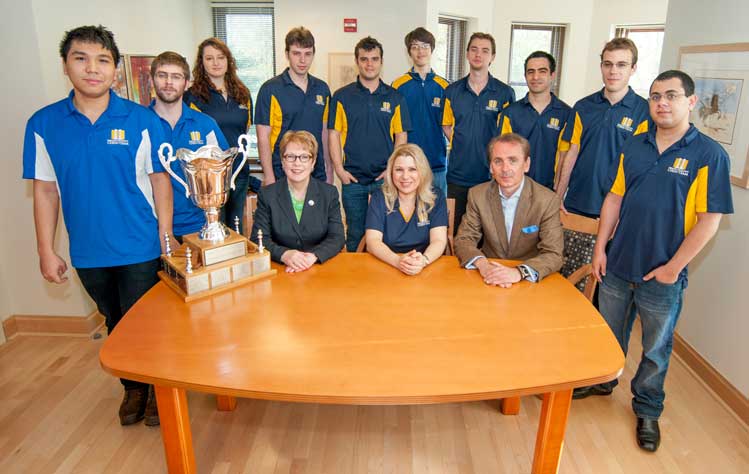 Webster's chess team in 2012 after it won its first national championship