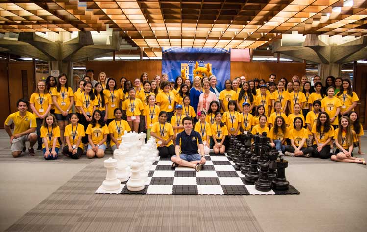 The students and staff of the 2015 Susan Polgar Foundation Girl's Invitational chess tournament.