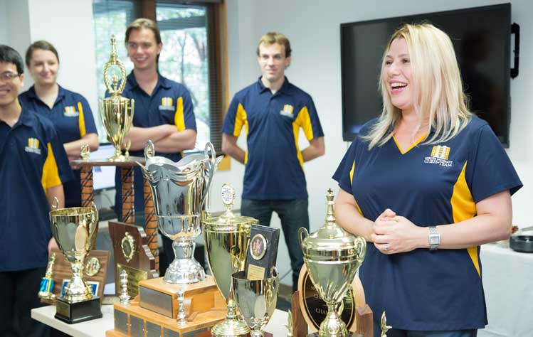 Susan Polgar discusses some of the championships Webster's chess team won during its first year