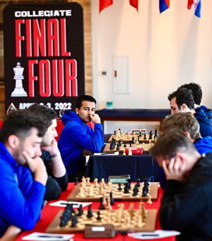 Webster's Chess Team plays against the Saint Louis University Team in the final round of the nationals