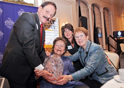 Consuelo with family and Dr. Stroble at the 2011 Visionary Award presentation