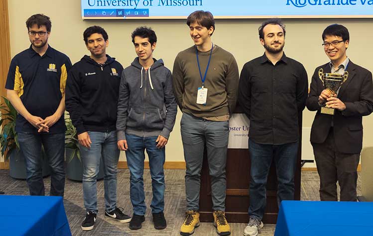 Webster University's Chess Team during the President's Cup Awards Ceremony