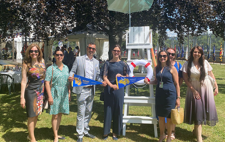 Attendees from Webster University at the US Embassy Independence Day Celebration