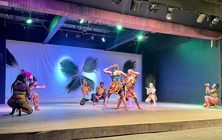 Dance show put on by Webster students in Ghana