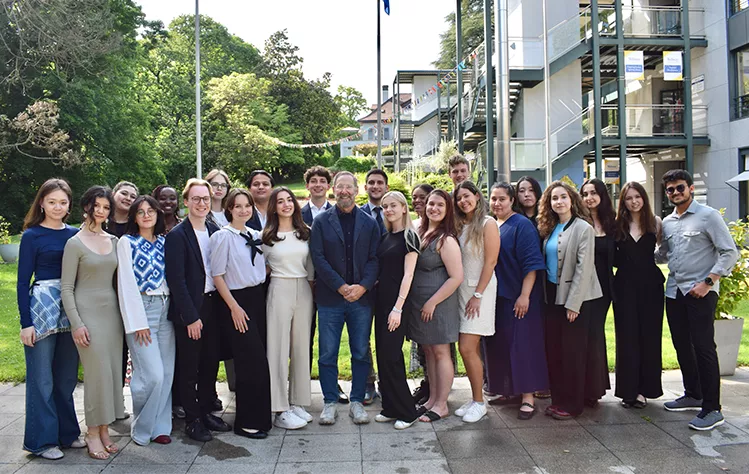 students posing at webster geneva campus