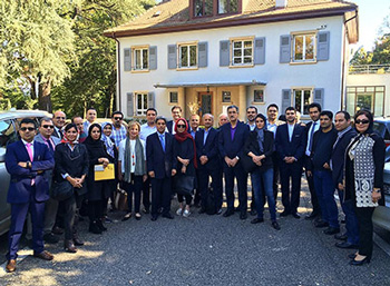 Iran business delegation at Webster Geneva While on campus, the delegation also learned about Webster's range of academic programs.