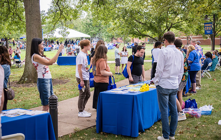 A scene from Saturday's Homecoming BBQ on the quad.