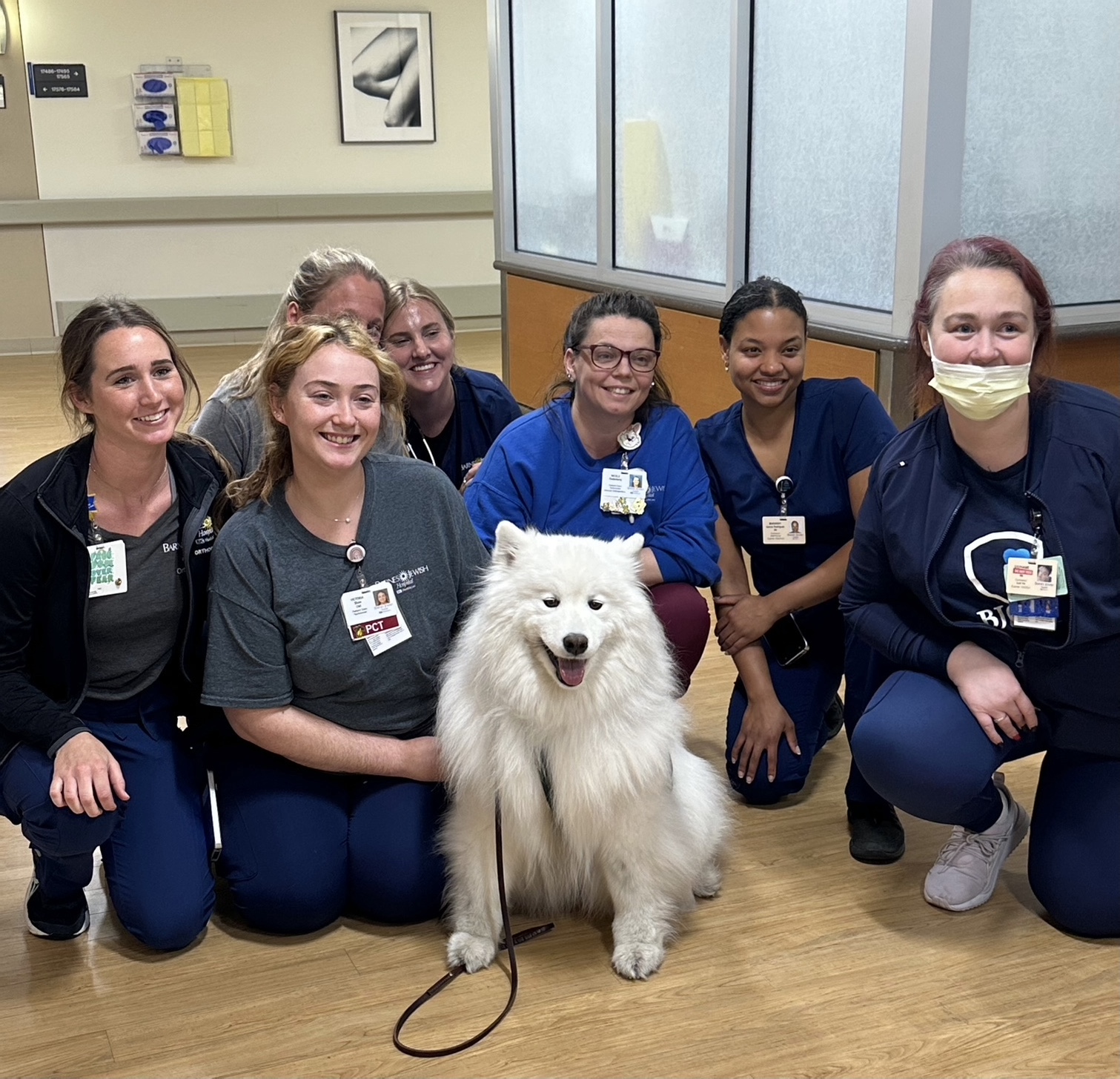 Jules with a group of medical professionals.