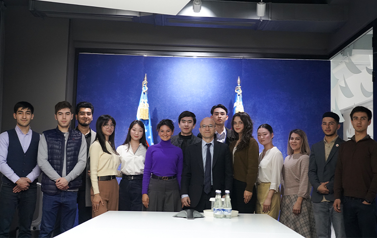 Webster University Tashkent media studies students at the Mass Media Foundation