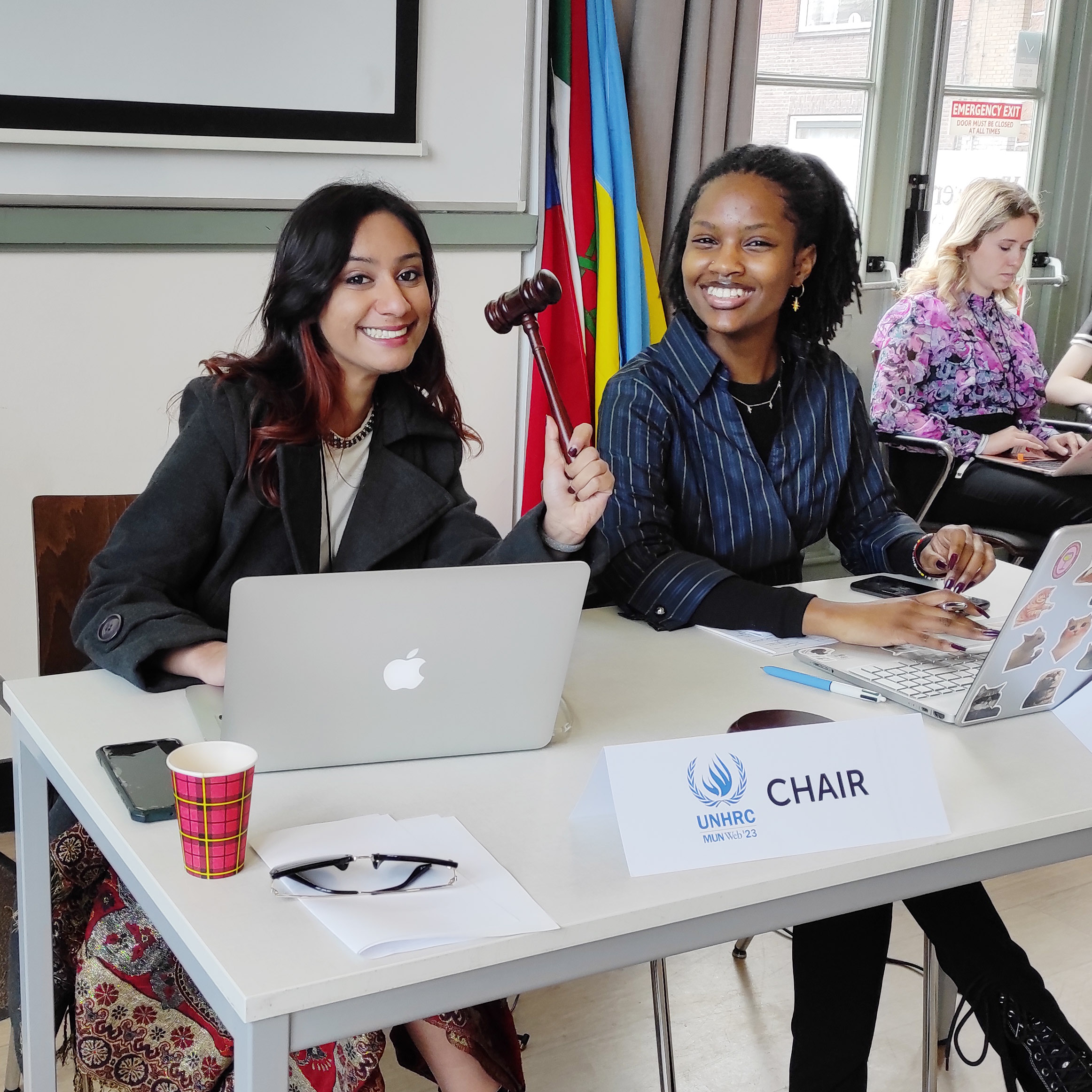 Devasha Pant (left) from Webster Geneva, and Taira Sow (right) from Webster Leiden served as co-chairs.   