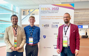 Left to Right: Dr. Soheil Mansouri, Shane Kennedy and Dr. DJ Kaiser at the TESOL 2022 International Convention and English Language Expo in Pittsburgh, PA. 