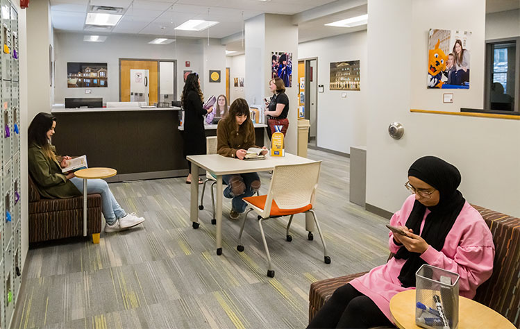 Students hanging out in the Reeg ARC.