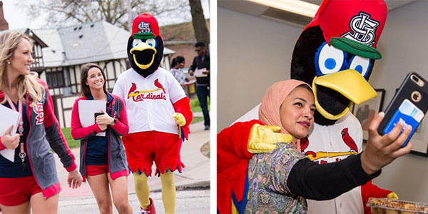 fredbird walks campus