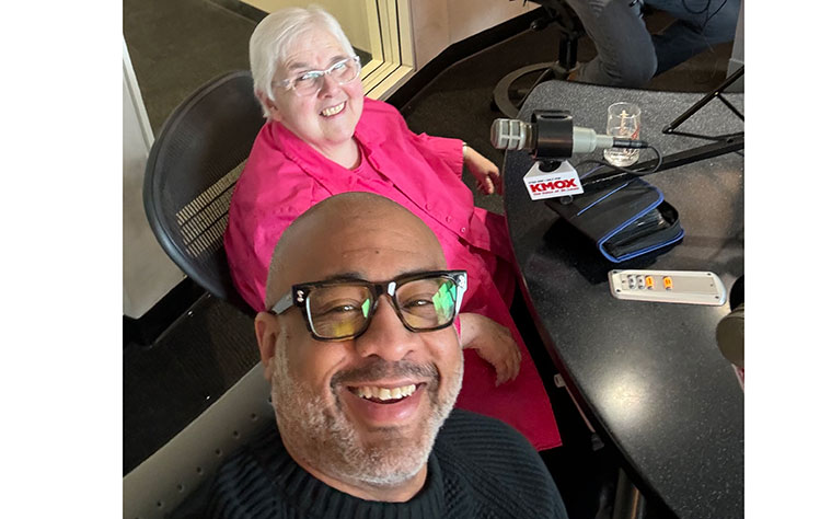 Annie Stevens and Vincent Flewellen in the KMOX studio