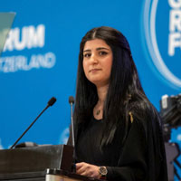 Webster Geneva Student Aya Abdullah Speaks At Opening Plenary of the Global Refugee Forum 