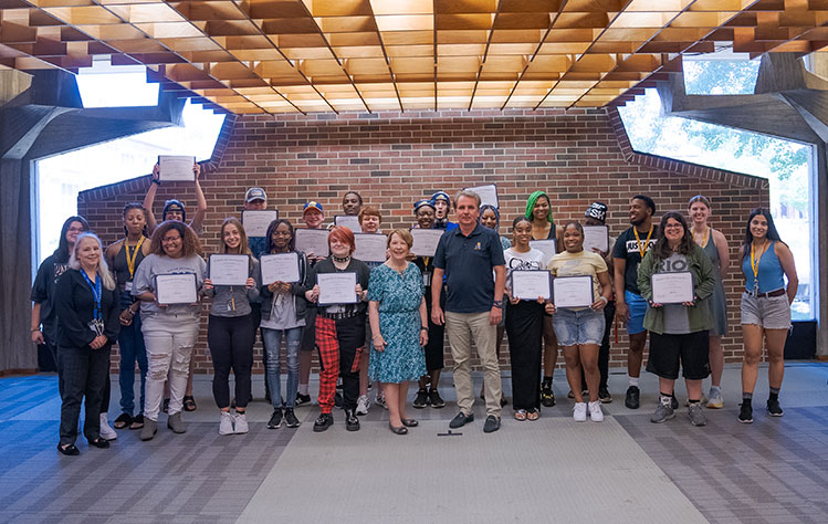 TAP Participants with Webster University Chancellor Elizabeth (Beth) J. Stroble and President Julian Z. Schuster. 