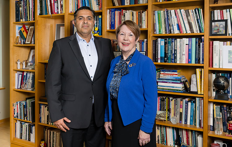 Board Chair Sumit Verma and University Chancellor Beth Stroble