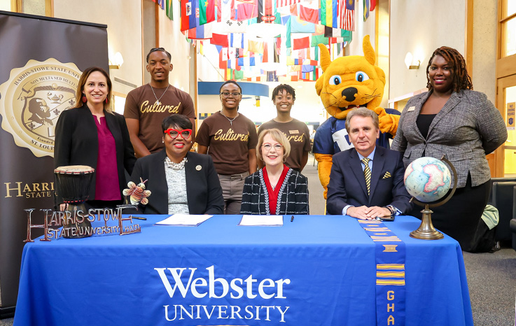 University leaders at the formal signing