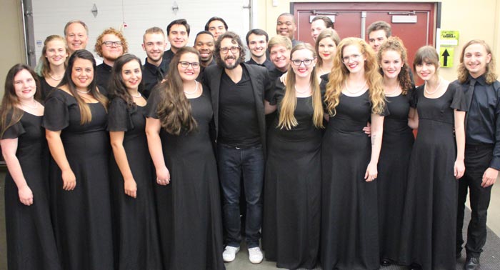 Webster University Chamber Singers with Josh Groban in Kansas City The Chamber Singers joined Groban on stage in Kansas City for "an emotional reading of “Dust and Ashes," which he will perform on Broadway.