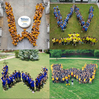 Students Form 'W' Across World of Webster
